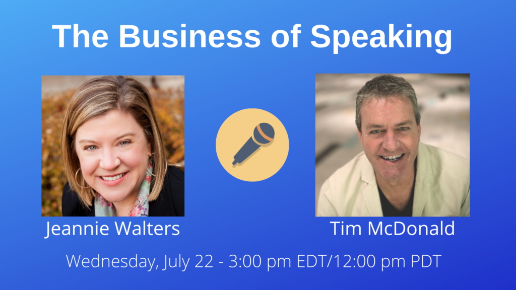 Jeannie Walters on The Business of Speaking Show with date and time